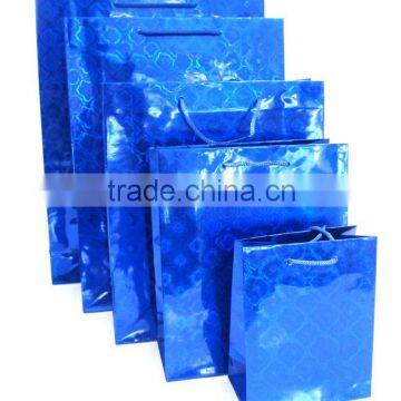 blue hologram laser paper bag