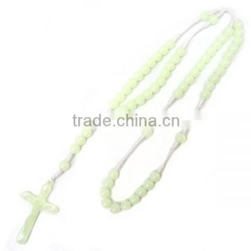 rosary, catholic plastic beaded rosary,plastic luminous rosary necklace