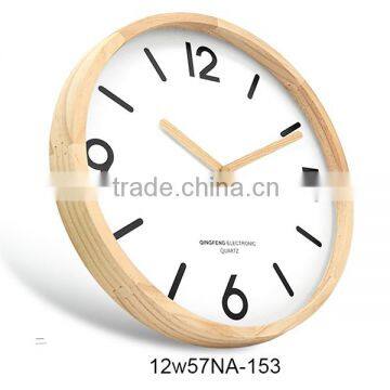 Arabic Numerals and Roman Numerals Wood Clock Wall