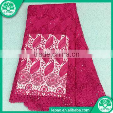 100 Polyester Double Tulle Latest Dress Making Embroidery Design Swiss Lace Fabric photo-2