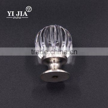 1 1/6 Inch Clear Brass Base Brushed Nickel Crystal Knobs photo-2