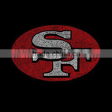 49ers SF Iron On Rhinestone Motif Transfer Designs Hotfix Patterns Wholesale