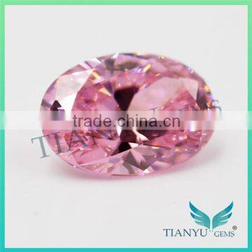 wholesale Artificial CZ Gemstone Oval 10x12mm Pink Zircon Gemstone