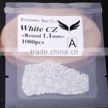 1.1mm A Round Brilliant Cut Small CZ Stone as Grains of Sand