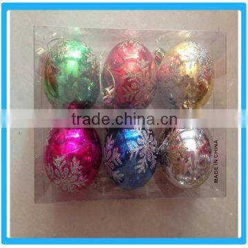 Yiwu Colorful Snow Flower Pattern Christmas Ball Eco-frinedly Xmas Ornament Tree Ball