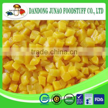 Delicious china canned yellow peach diced 10x10mm