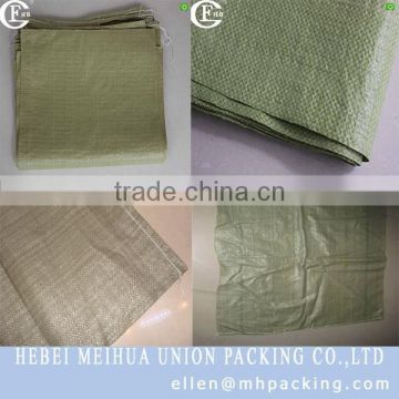 Green PP woven bag for packing garbage, wast, construction