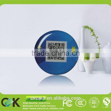 QR barcode!Printing Eco-friendly key epoxy tag from gold suppler