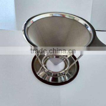 YS manufacturer reusable cone coffee filter dripper/stainless steel coffee dripper /pour over coffee filter