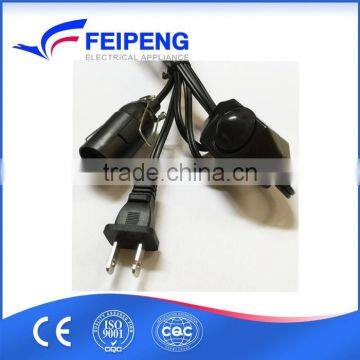 E12 lamp holder Female End Type and Home Appliance Application Electrical power cord