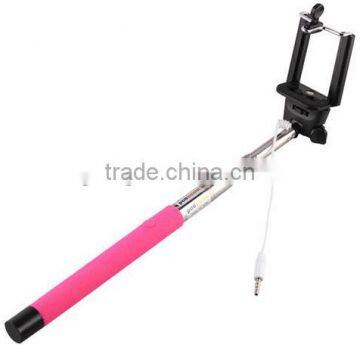2015 Fashionable Cable Selfie Shutter Monopod Z07-5plus for Smart Phone,telescoping stainless steel monopod