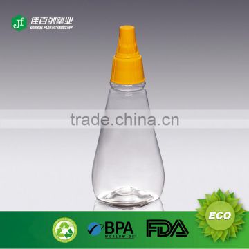 With needle lid squeeze bottle customized logo Conical flask pet bottle wholesale special design honey jars