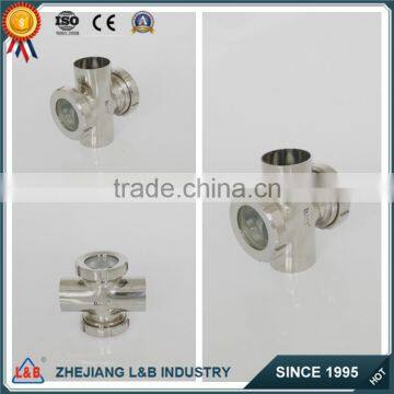 sanitary stainless steel pipe cross sight glass