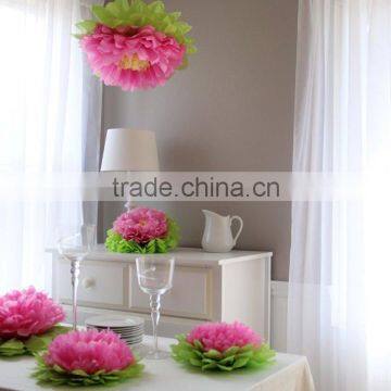 Pink Tissue Paper Flowers For Girls Party Decorations