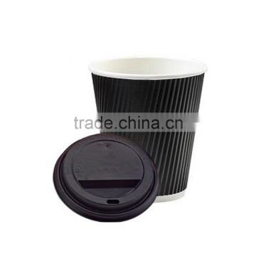 Top grade good sale good quality black ripple coffee cups