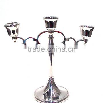 Mirror finish brass three arms beautiful candelabra