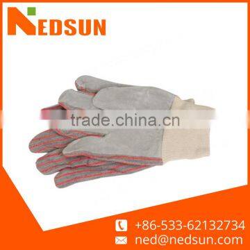 Regular type knitting cuff palm leather gardening gloves