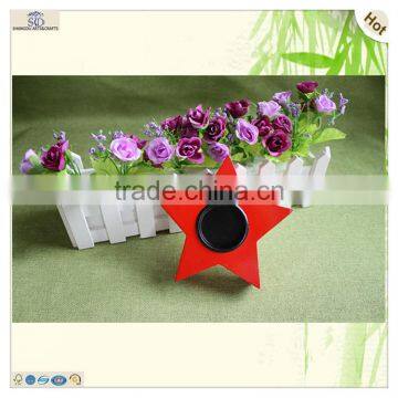 Christmas Red Colored Storage Hole MDF Wooden Pentagram photo-6