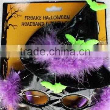 halloween sexy girl bat headband and mask with feather