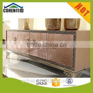 Foshan wholesale price unique desgn golden stainless steel tv stand unit furniture