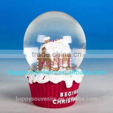 Beautiful 3D Snow Resin House With Red Base Christmas Gifts Snow Globe Diameter 65mm photo-3