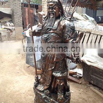 Large Bronze Chinese Kuan Gong Statue Sculpture