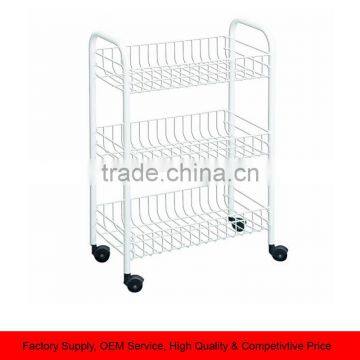 Rolling Cart Wire Shelves 3-tier Storage Holder