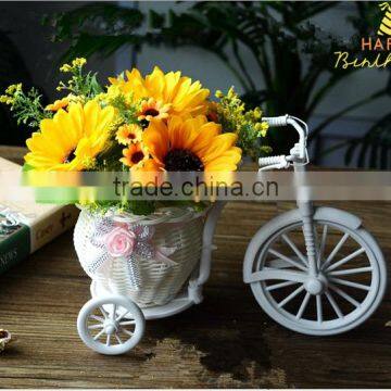 White Tricycle Bike Design Flower Basket Storage Container DIY Party Weddding Casamento Decoration Supplies photo-3