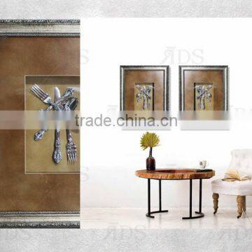 Framed Handmade White Shadow Box Grand Cru Cutlery Wall Decor photo-2