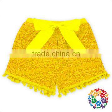 New Style Baby Pom Pom Sequin Shorts Bulk Sequins Shorts For Children Boutique Toddler Sequin Shorts photo-2