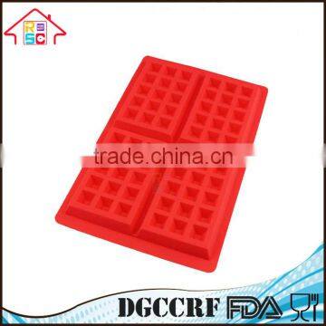 NBRSC 4-Cavity DIY Mini Waffles Cake Chocolate Pan Silicone Tray Baking Mold photo-4