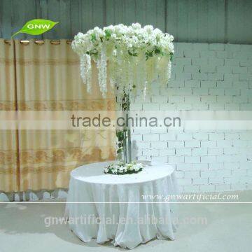 GNW 6ft white wedding flower stand centerpieces with wistaria wrought iron table wedding decoration centerpiece