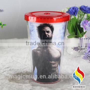 16oz double wall custom printed plastic cup