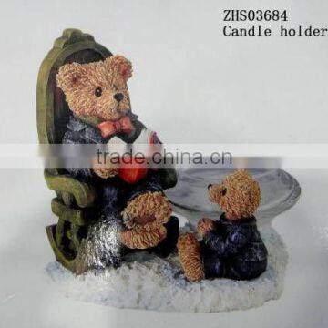 2012 Latest Candle Holder with Bear Father & Son Design