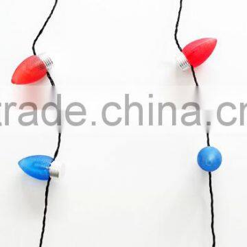 Unisex christmas popular gifts in Europe and USA led christmas light colorful bulb necklace for kids