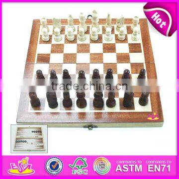 2015 wooden chess set toy for kids,foldable 2 in 1 wooden chess set including chess games,wholesale wooden chess set W11A007