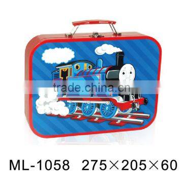 Hotsale customized pretty lunch tin box with handle and lock for kids