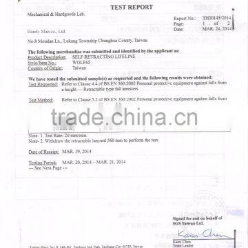 SRL-15 15m 12 kN Certified With SGS Certification Cable Self Retracting Lifeline photo-2