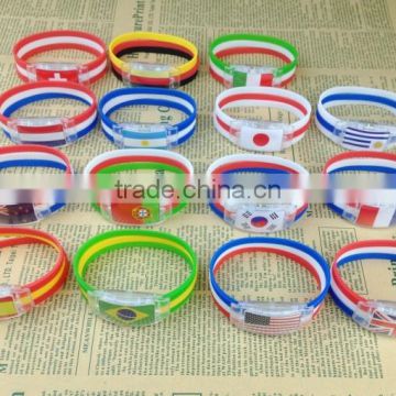 2016 Hot Selling Bracelet National Flag Bracelet Promotional LED Silicone Bracelet China Supplier