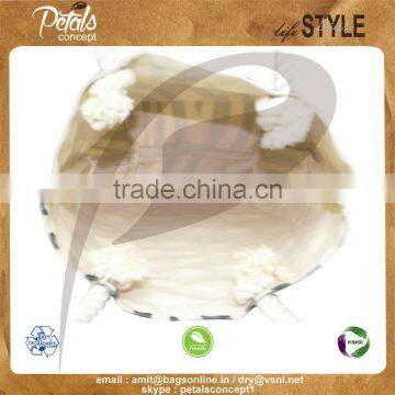 12 OZ Natural Canvas Tote Bag With Over All Zebra Prints & With Rope Handle photo-4