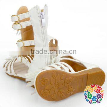 2017 Summer Shoes Leather Kids Girl Baby Gladiator Sandals Little Girls High Tassels Sandal With Zippers photo-3