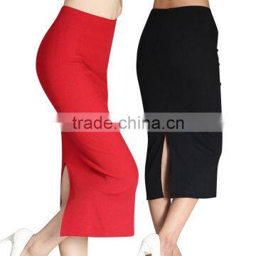 New Pencil Skirt Womens Knitted Midi Skirt Elastic Waist Midi Calf Korean Summer Autumn Casual Office Red Black Female Clothing