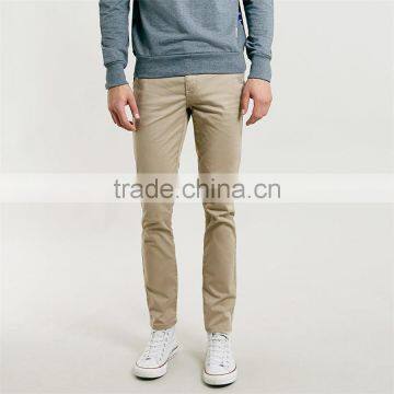 100% Cotton skinny khaki mens chino pants