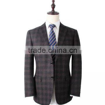 2016 latest design men's blazer wool checks suit