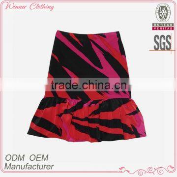 2016 Hot Sale High Fashion Red Print Skirt Sexy Girls In Short Skirts