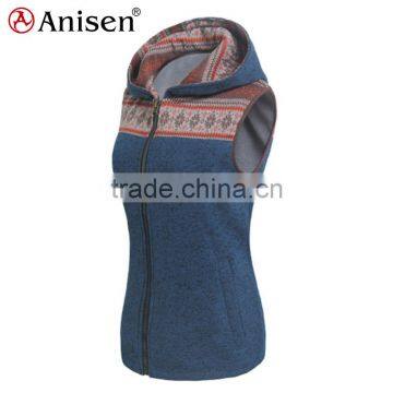 Plus Size Clothing Polyester Fleece Hooded Women Vest photo-5
