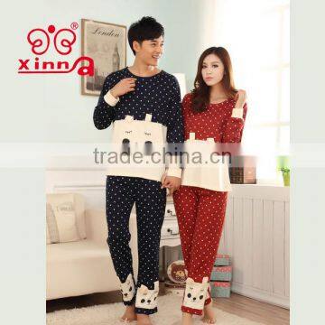 Catton Dog Print Dot cotton funny couples pajamas