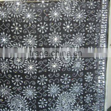 Black White Hand Embroidered PHULKARI GEORGETTE DUPATTA SHAWL Handicraft photo-4
