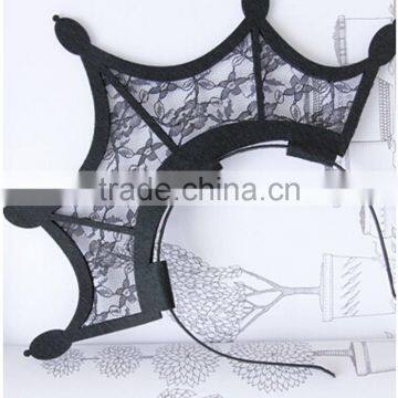 Queen Style Head Hair Hoop,hollow Lace Crown Party Hair Band,holiday Party Halloween Hair Jewelry photo-4