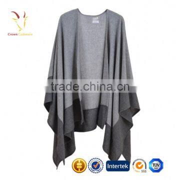 Color Block Knitted Wool Ponchos,Women Wraps Ponchos photo-5